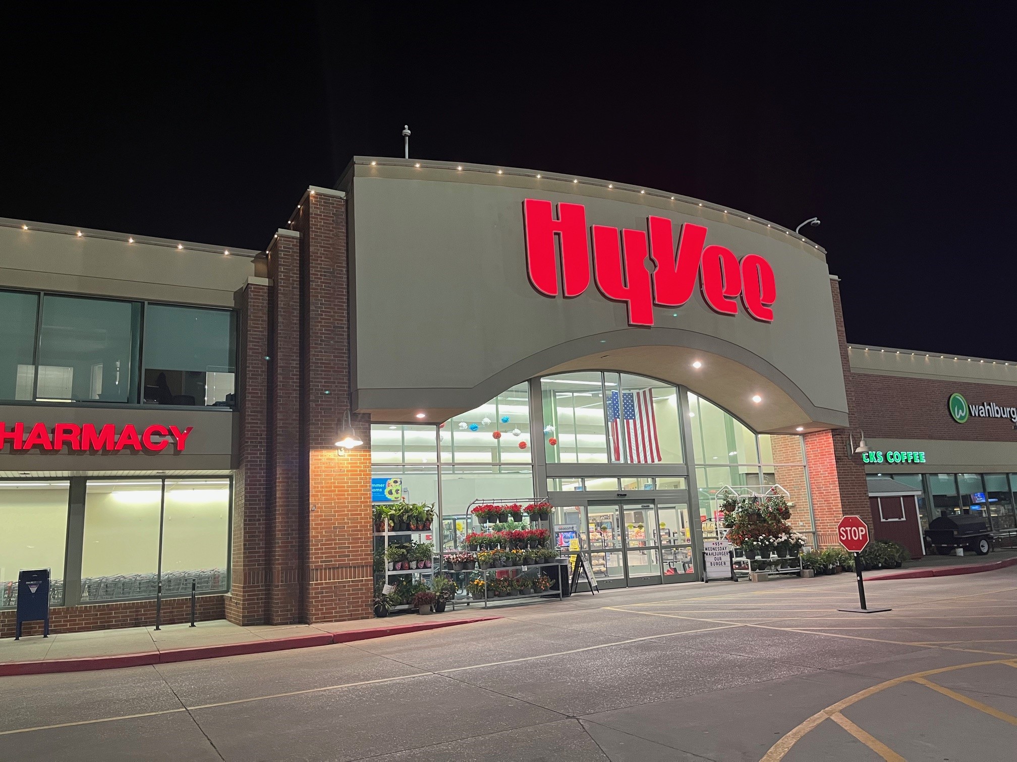 Commercial permanent lighting on a building exterior