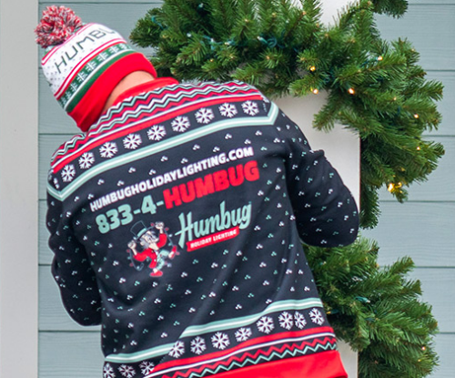 Professional holiday lighting installation by Humbug