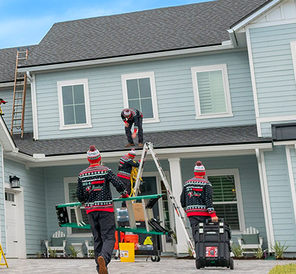 Holiday lighting takedown and storage service by Humbug