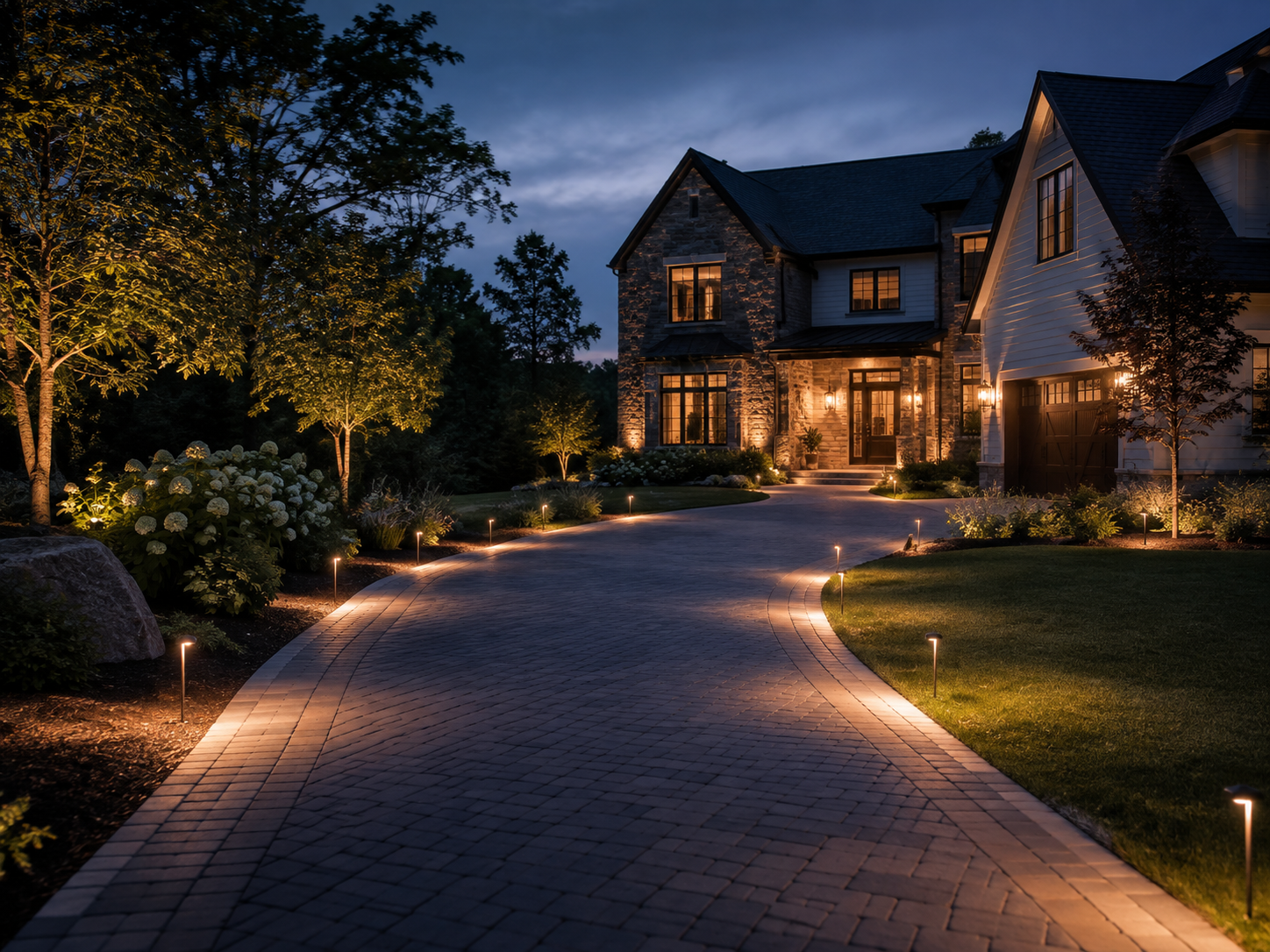 Permanent exterior lighting display