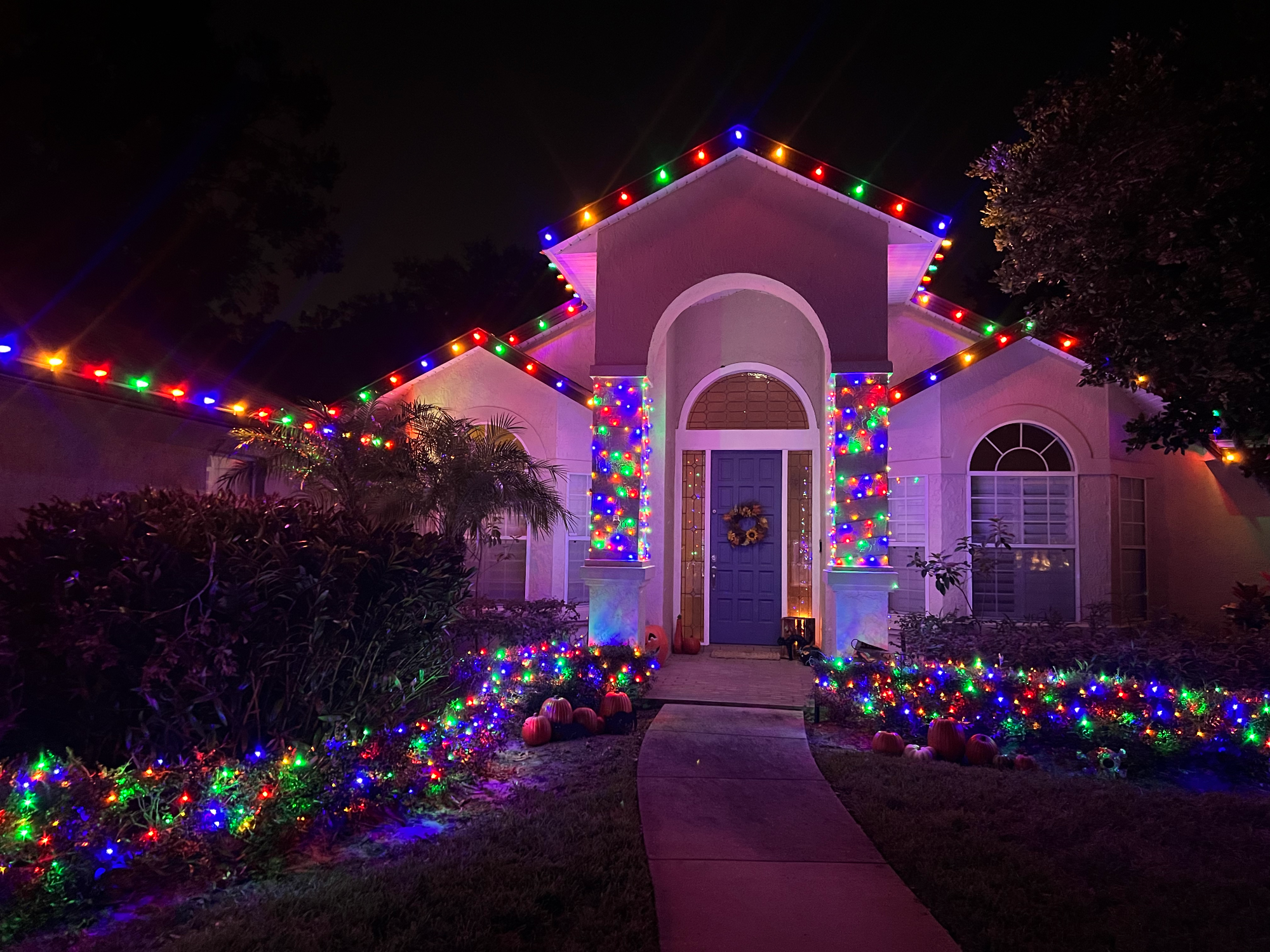 Colorful holiday lighting